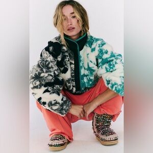 Free People Hit the Slopes Fleece Jacket Coat Sherpa XS S NEW